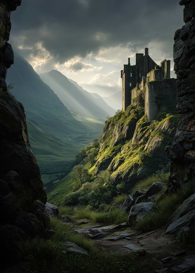 Highland Castle at the Cliff's Edge