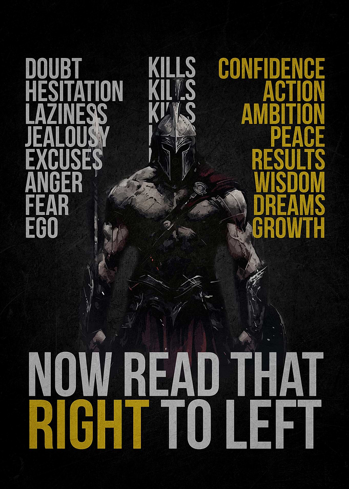 Spartan Warrior Motivational Poster
