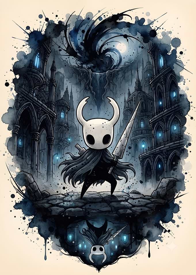 Hollow Knight Watercolor Illustration