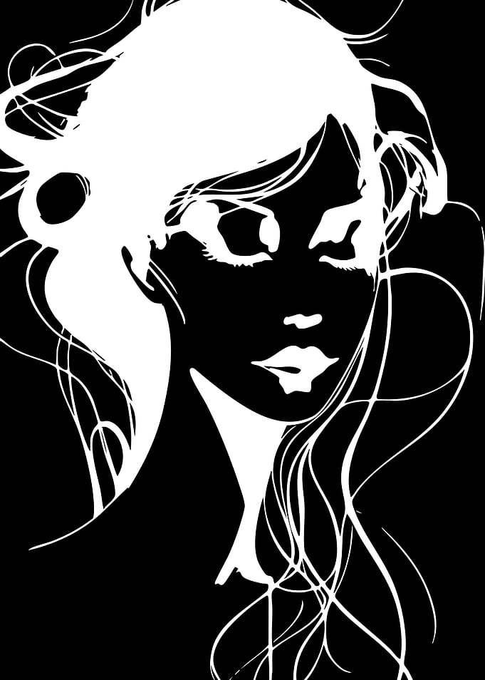 Minimalist Black and White Portrait