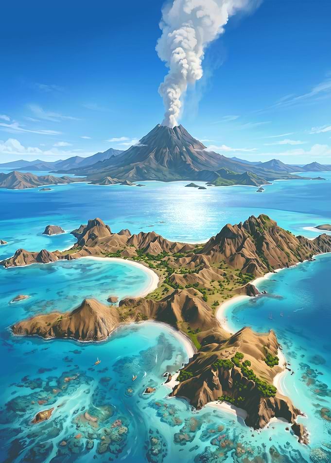 Tropical Island Volcano Landscape