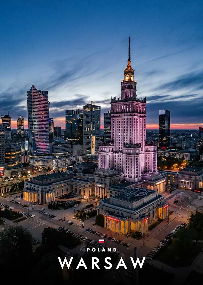 Warsaw Skyline at Twilight