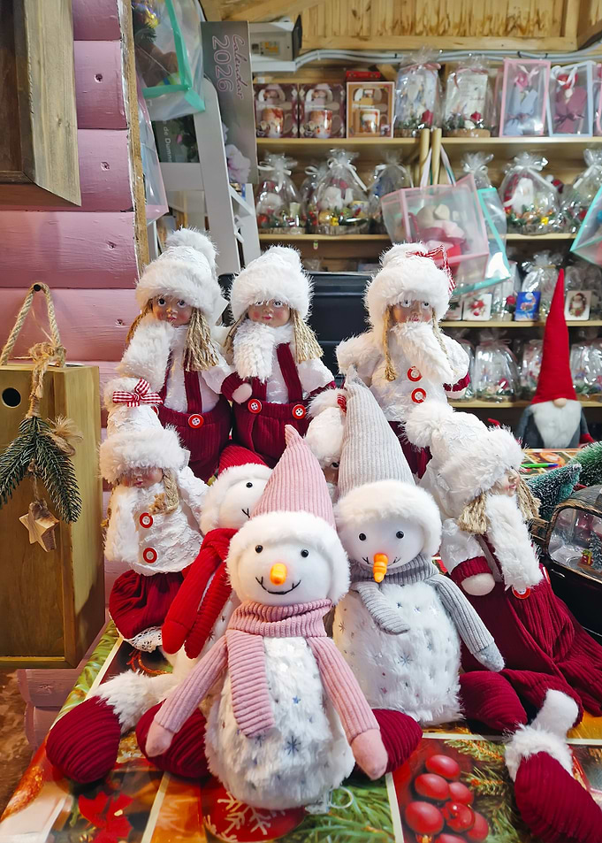 Festive Christmas Snowman and Doll Ornaments