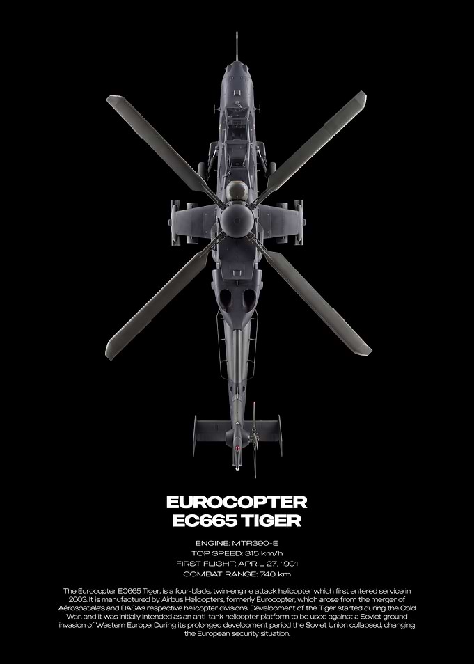 Eurocopter EC665 Tiger Technical Poster
