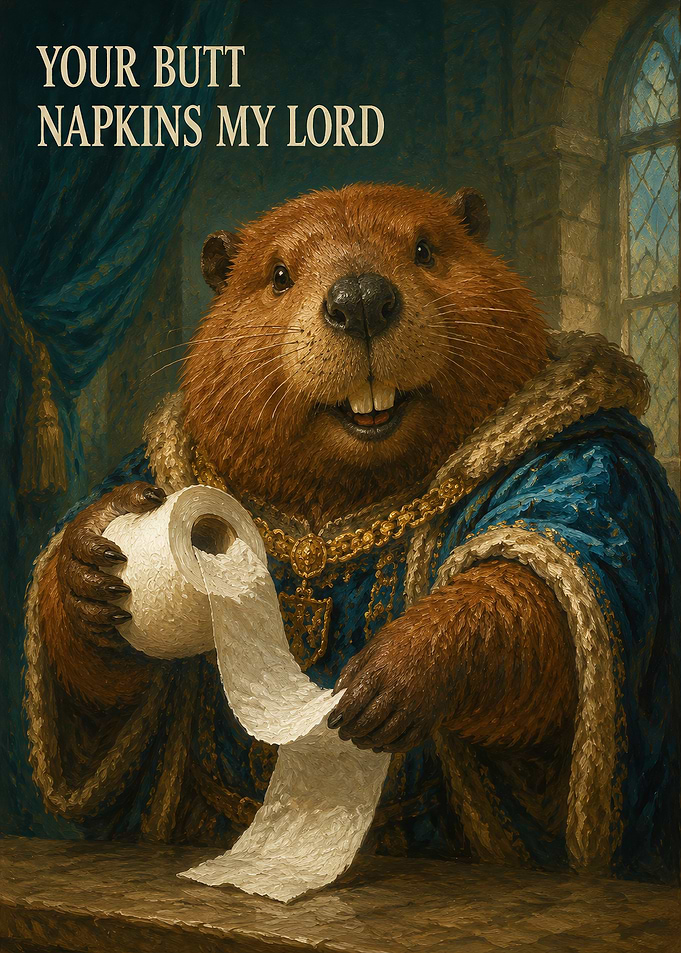 Royal Beaver Toilet Paper Portrait
