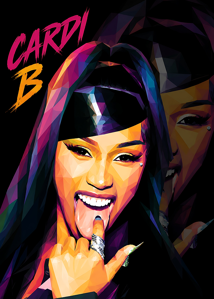 Cardi B Low Poly Portrait