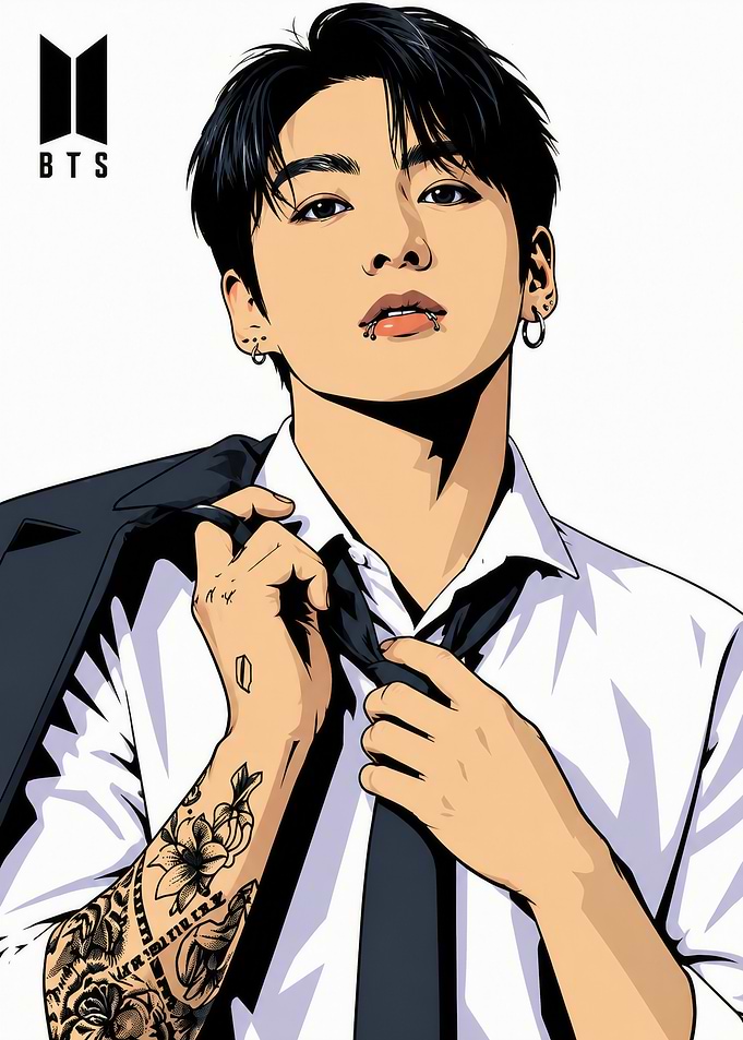 Jungkook BTS Digital Illustration Portrait