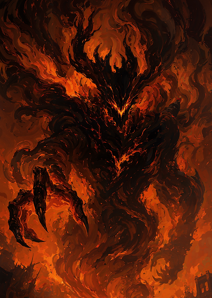Fiery Shadow Demon Monster
