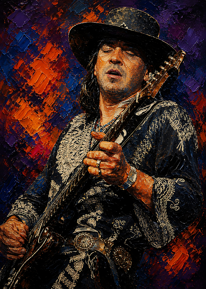 Stevie Ray Vaughan Oil Painting Portrait