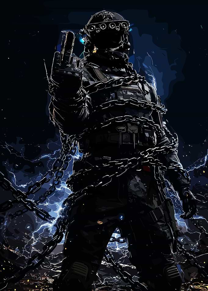 Chained Tactical Soldier with Night Vision