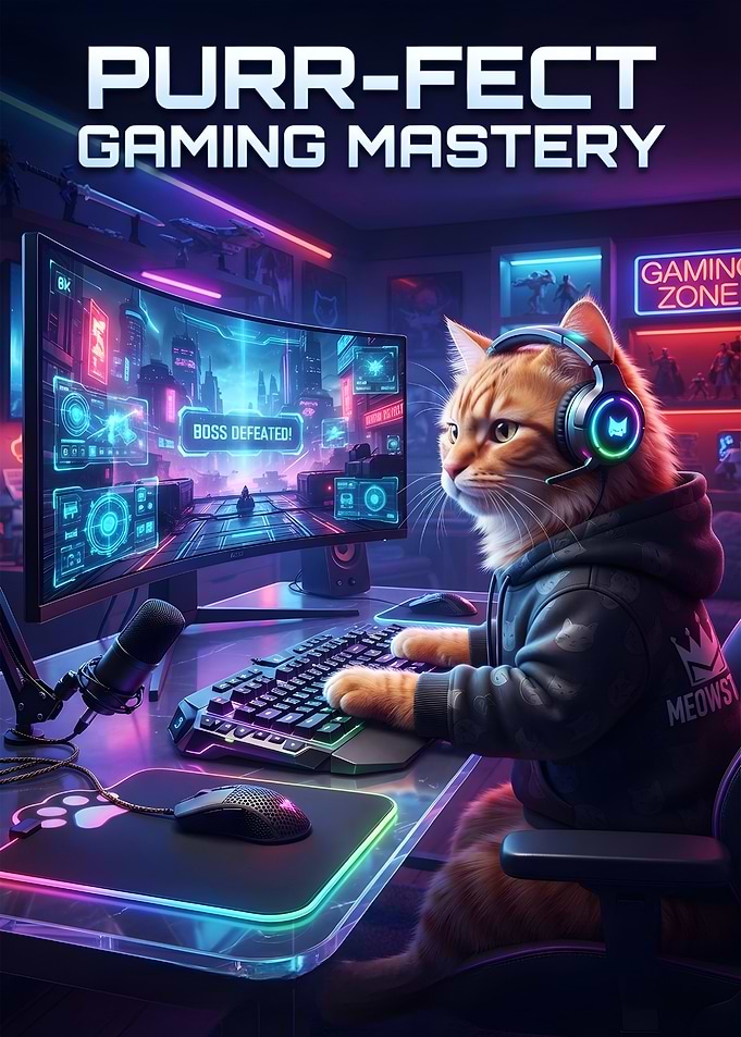 Ginger Cat Gamer Setup