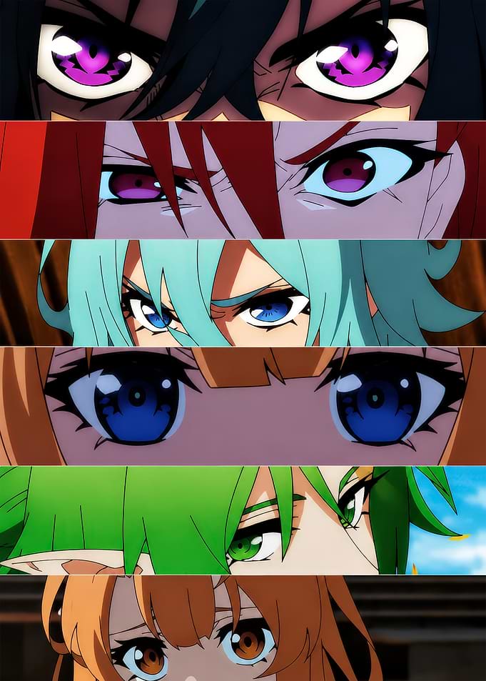 Wistoria: Wand and Sword Character Eye Collage