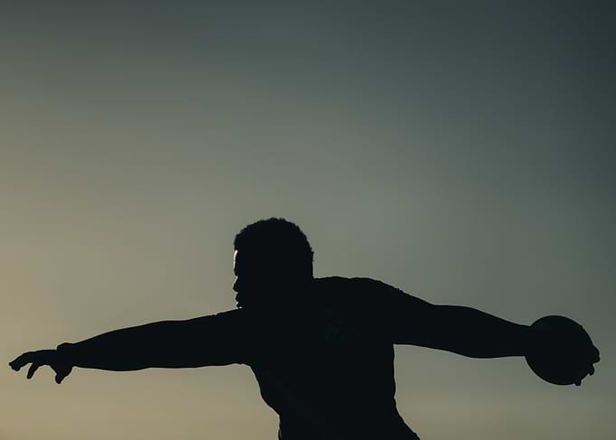 Silhouette of a Discus Thrower