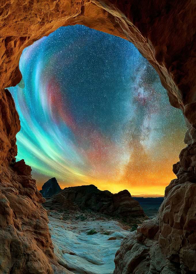 Cave View of Milky Way Galaxy