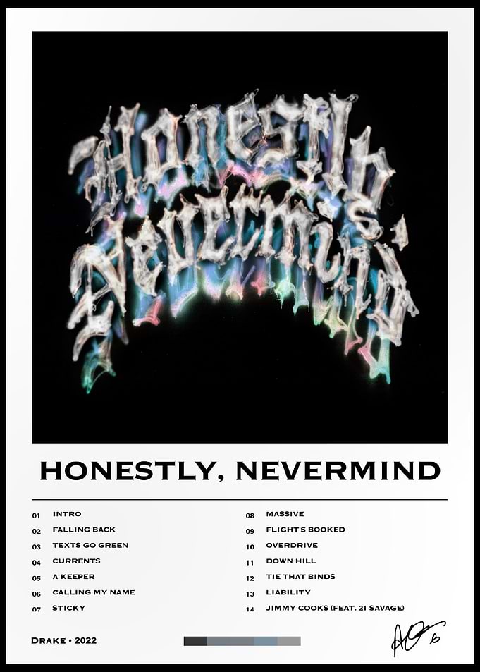 Drake Honestly Nevermind Album Poster