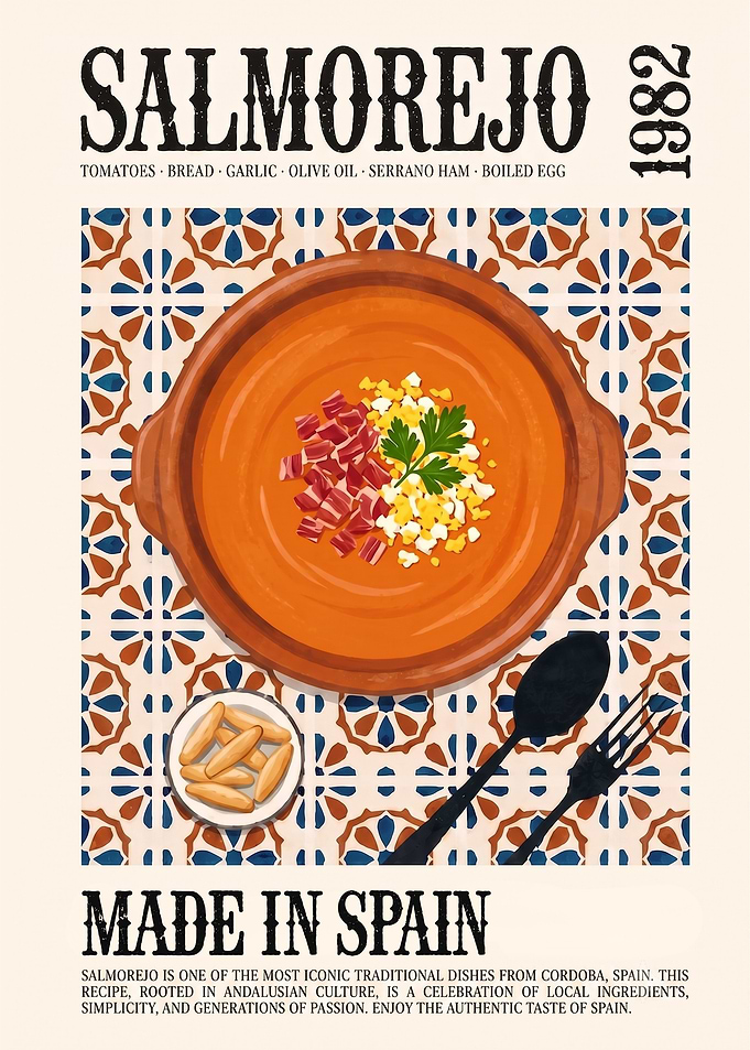 Salmorejo Vintage Kitchen Poster | Spanish Soup Wall Art