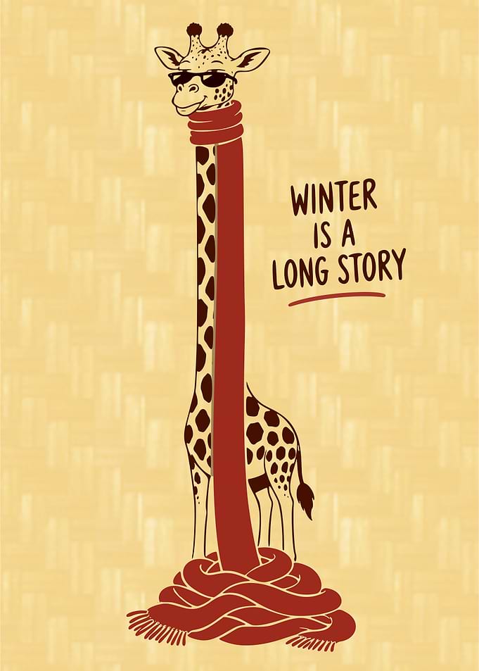 Cool Giraffe with Long Scarf