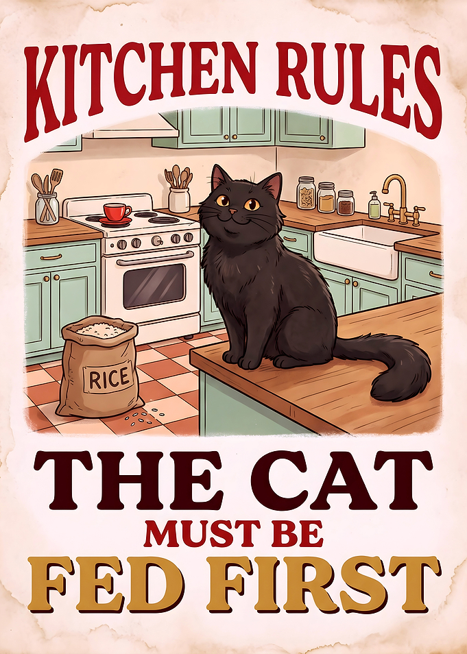 Kitchen Rules Cat Poster