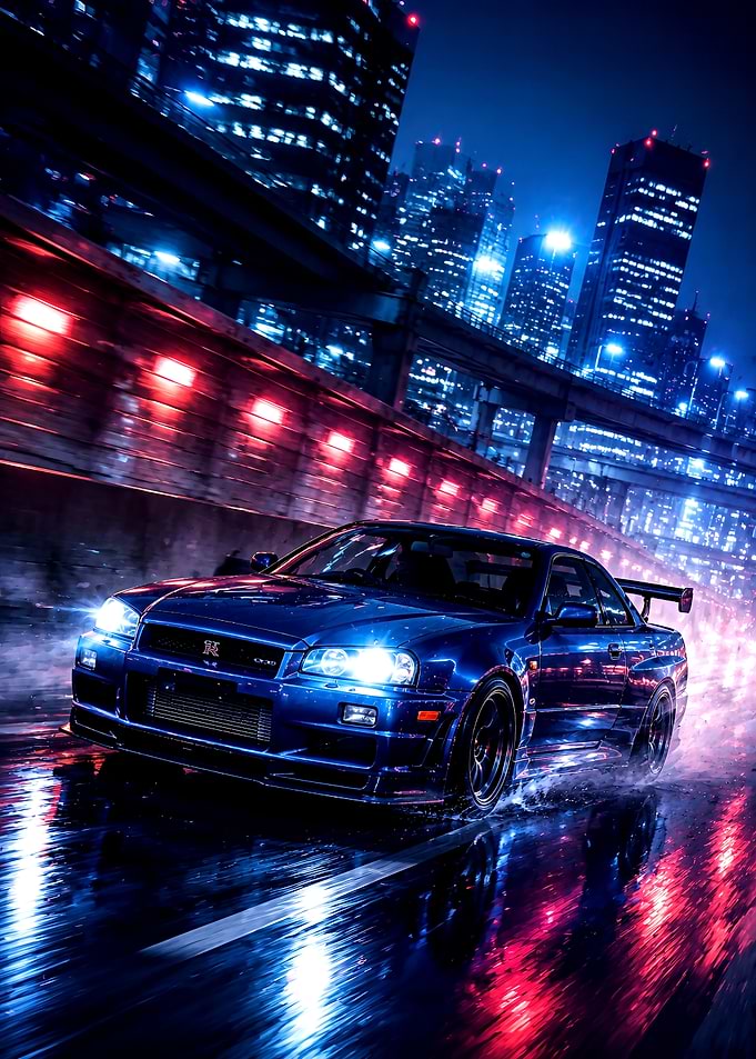 Nissan Skyline GT-R R34 Night Drive