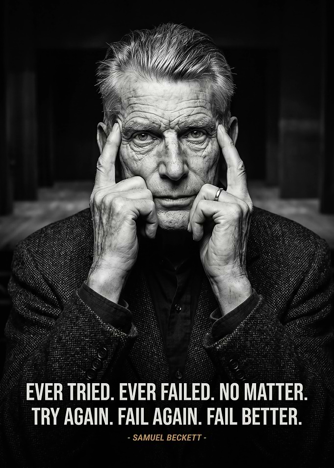 Samuel Beckett Inspirational Quote Portrait
