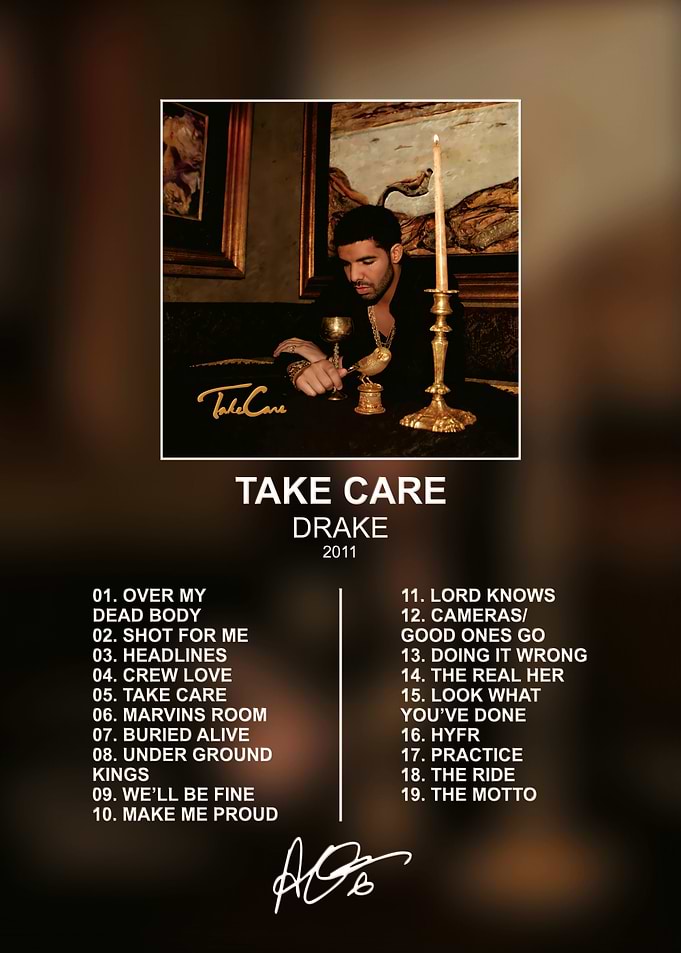 Drake Take Care Album Poster