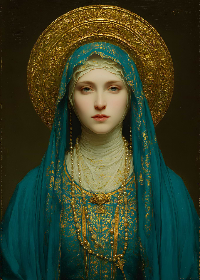 Portrait of a Madonna in Turquoise