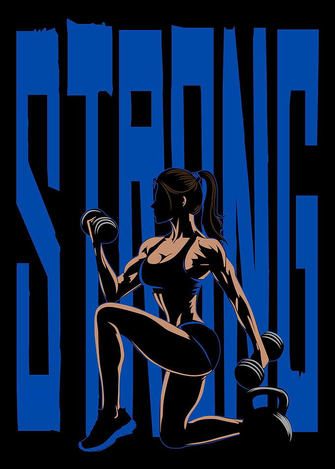 Strong Woman Fitness Graphic