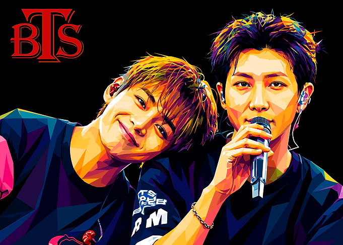 BTS V and RM Pop Art Portrait