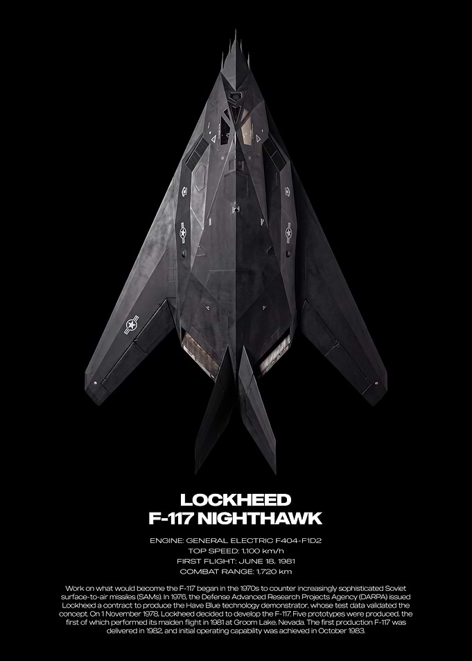 Lockheed F-117 Nighthawk Technical Poster