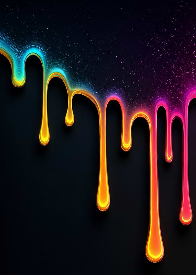 Neon Liquid Drip Abstract Art