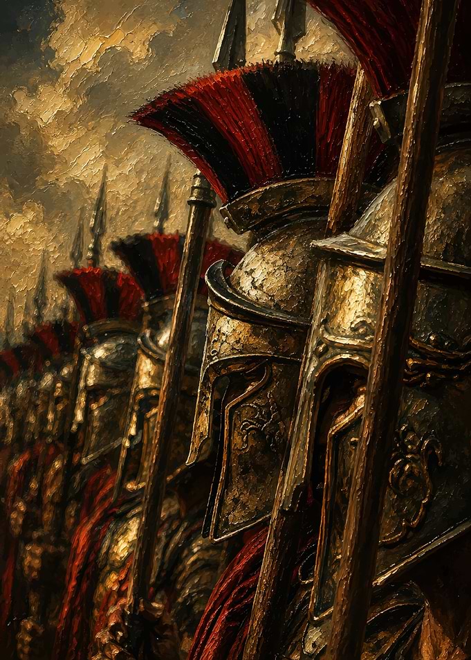 Spartan Phalanx Warriors in Formation