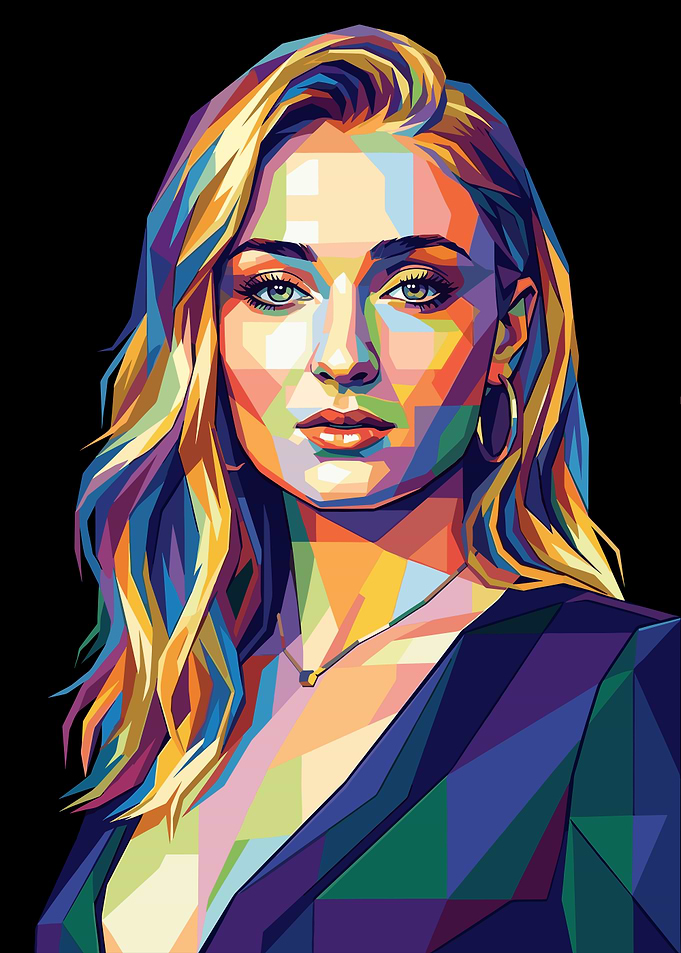 Sophie Turner WPAP Pop Art Portrait