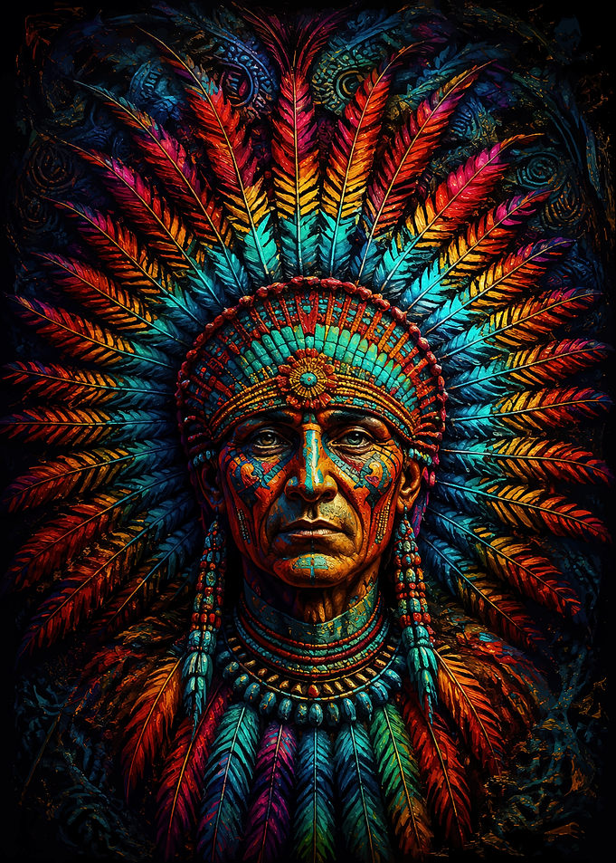Vibrant Native American Chief Portrait