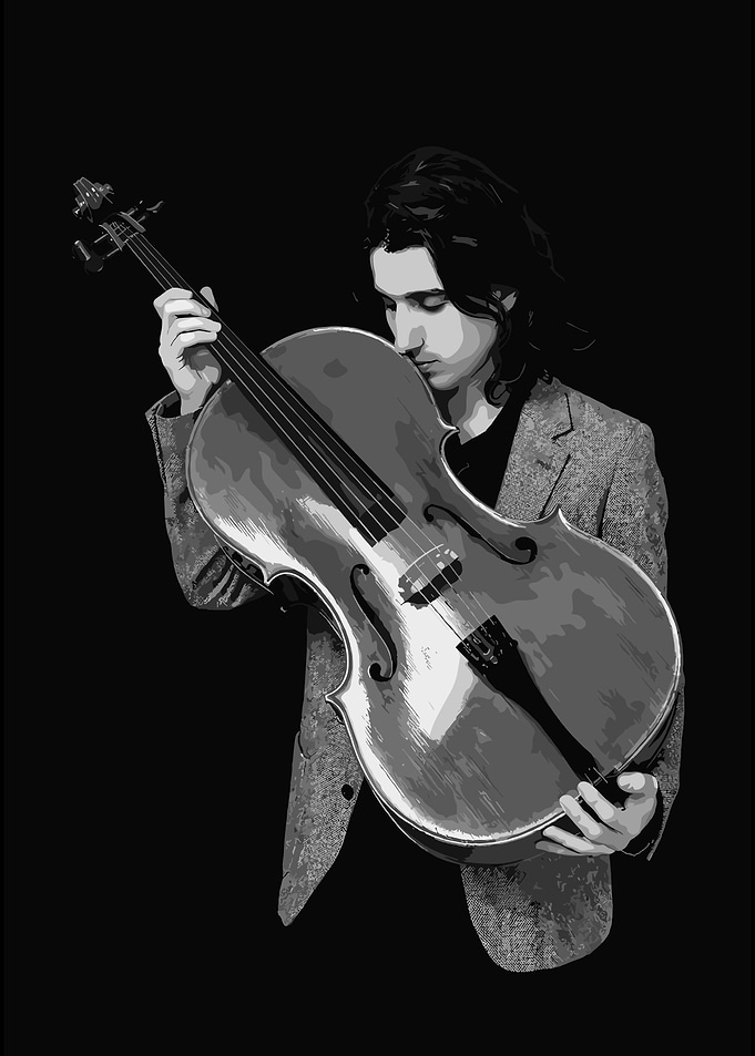 Man Playing Cello Portrait