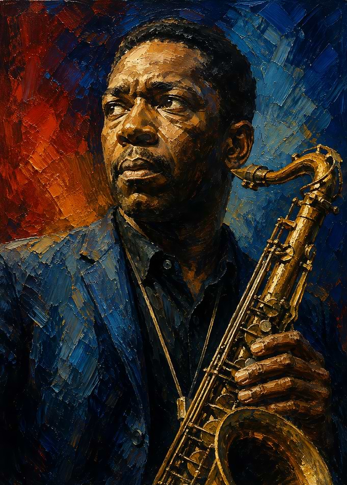 John Coltrane Saxophone Oil Painting