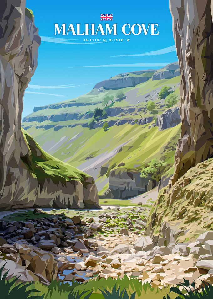 Malham Cove Travel Poster