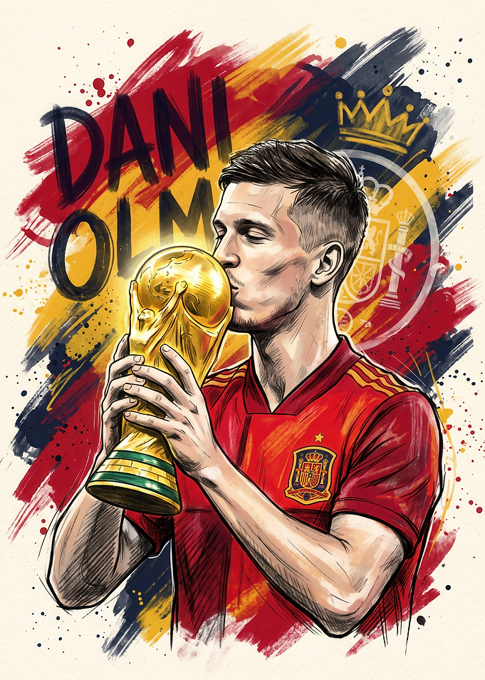 Dani Olmo Victory Illustration