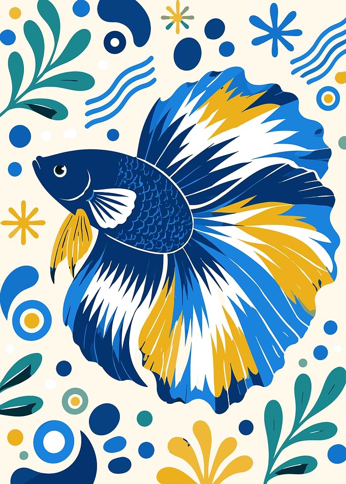 Artistic Betta Fish Illustration