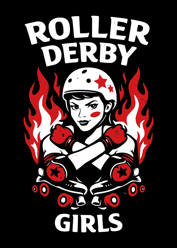 Roller Derby Girls Graphic Design