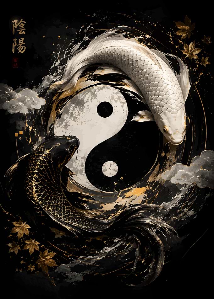 Yin Yang Koi Fish Art