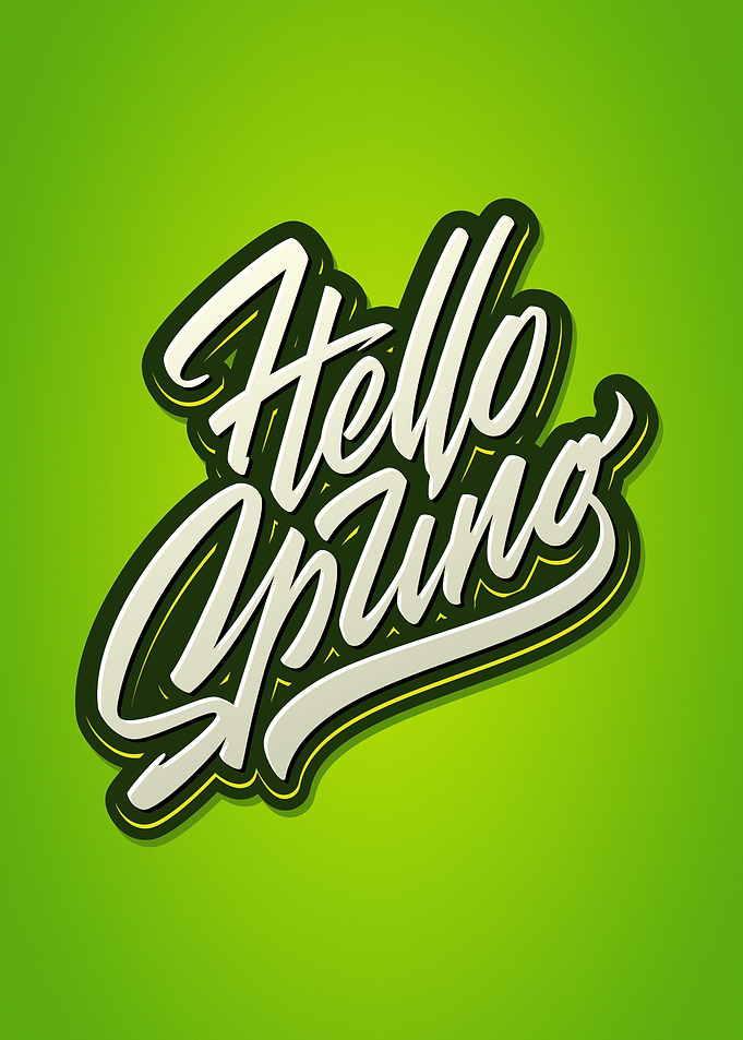 Hello Spring Typography Design
