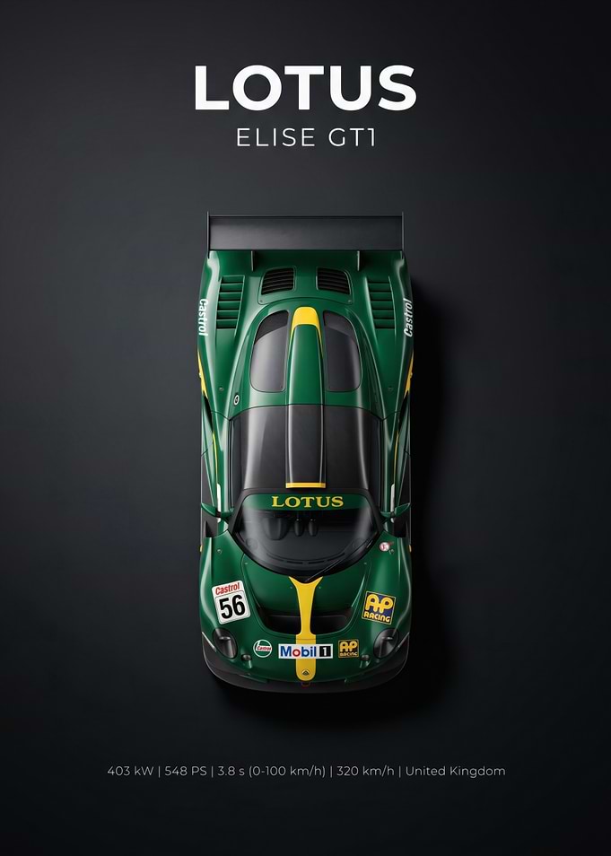 Lotus Elise GT1 Racing Poster