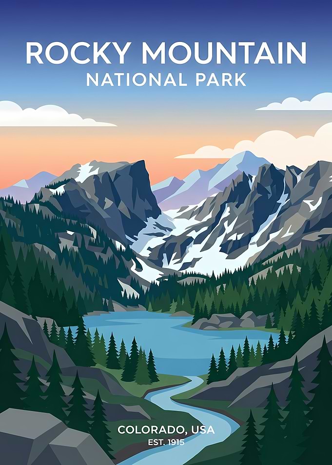 Rocky Mountain National Park Travel Poster