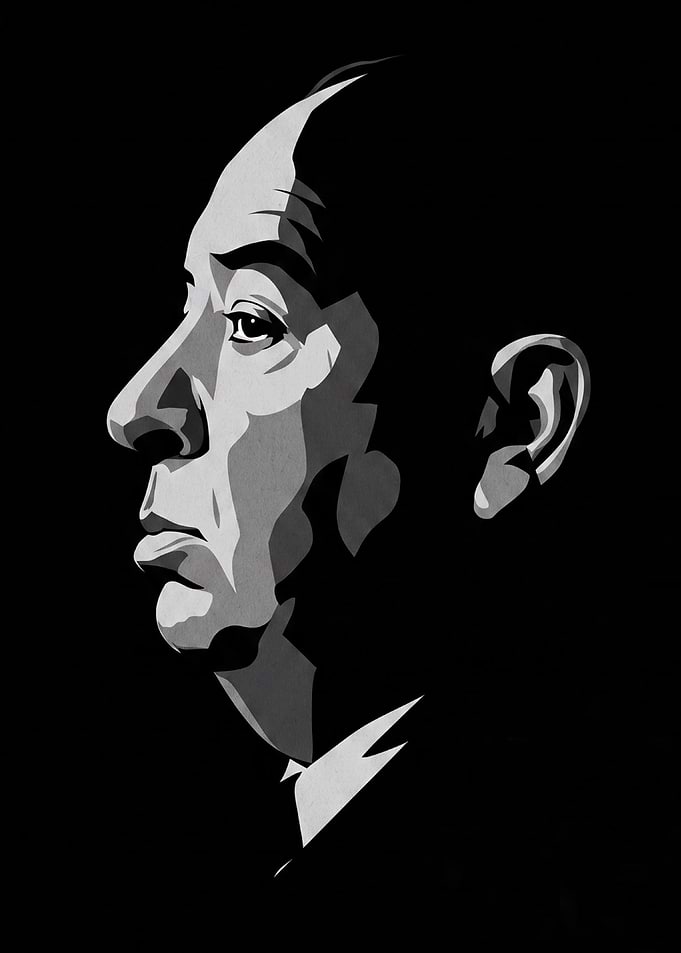 Alfred Hitchcock Minimalist Portrait