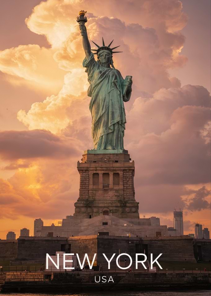Statue of Liberty at Sunset