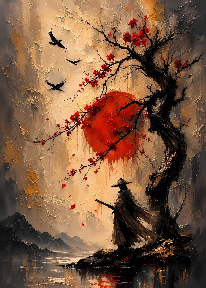 Lone Samurai Under Red Sun