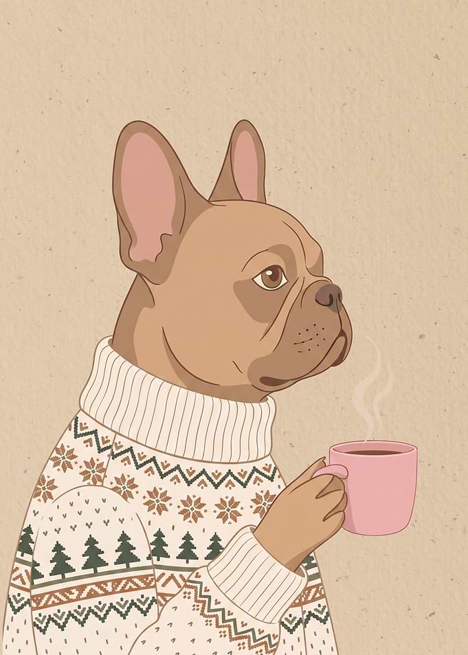 French Bulldog in Fairisle Sweater