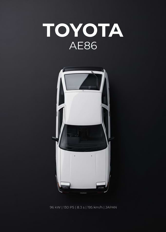 Toyota AE86 Minimalist Car Poster