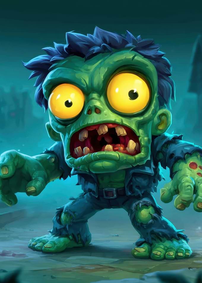 Cartoon Zombie Character Digital Art