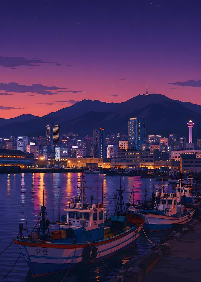 Busan Harbor at Twilight
